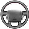 LinQianBhD Coprivolante Auto Per Fiat Per Ducato Coprivolante In Pelle Nera Cucita A Mano Copertura Volante(Red Thread)