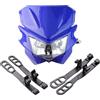 GOOFIT Faro Moto Enduro 12V S2 35W Supplementari Fendinebbia Motocross per KX125 KX250 KXF250 KXF450 KLX200 KLX250 KLX450 Cafe Racer Quad Scooter Pit Bike Blu
