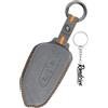 Rondrive Custodia per chiavi in pelle scamosciata, adatta per Skoda 2025 Elroq Enyaq MK4 Coupé Kodiaq 2024 Octavia 2023 per VW Tayron chiave auto cover portachiavi grigio scuro