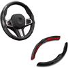 Ywooon Coprivolanti per Tesla Model 3 2017-2023 Model Y 2017-2024, Fibra di Carbonio Coprivolante, Accessori per Protezione del Volante, Nero Kit di Avvolgimento del Volante per Model 3/Y
