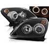 GV-ZONE Fari Compatibili Con Opel Astra H 2004-2009 GV-1464 - Luci Anteriori Auto Lato Conducente e Passeggero - Set Completo Montaggio Angel Eyes Nero