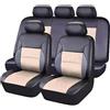 ZLYFCL 9 Pezzi Coprisedili Auto per Mini Hatch/Cabrio R50 R56 F55 F56 R52 R53 R57 F57 JCW/One/One D/Cooper, Quattro Stagioni Traspirante Antiscivolo Copri Sedili Auto Accessor,A-Beige
