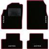 QUEMAR Tappetini Auto per Opel Astra J, Bordo Fucsia, 4 Ricami | 2009-2015 / Kit Tappeti Moquette e Gomma su Misura / Set 2 Anteriori + 2 Posteriori / Ricami e Colori Personalizzati