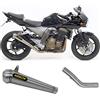 Arrow 71637pri+71347mi, Terminale e raccordo, Impianto semi-completo omologato pro-race nichrom, compatibile con moto kawasaki z750 z-750 s 2005 2006