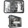 MelTruck Set di 2 Fari Anteriori per Trattore Agricolo - Universali H4 12V/24V - Luci Anabbaglianti, Abbaglianti e Posizione - Corpo in Metallo e Vetro - Omologazione E20 IP54-168x106mm