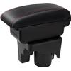YJYWZH Auto Braccioli per VW Golf 6 Mk6 2008-2013 Jetta Mk5 2006-2011 Vento Wagon 2009 2010 Doppio Strato Scatola Portaoggetti Console Centrale Interna with 3 USB Charging Port Nero con cuciture rosse