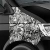 Auto-Dress Stickerbomb Auto-Folia con tecnica del canale d'aria per 3D Car-Wrapping (50 x 150 cm, Design: Mini-Mix, Colore: Nero-Bianco, Finitura: Lucido)
