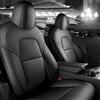 NINQ Coprisedili in PU Pelle per Tesla Model 3 Highland 2024, Impermeabile Sedile Protezione Cuscino Set, Accessori Auto Interno,Black Style