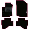 QUEMAR Tappetini Auto per Citroen C1 2005-2013, Bordo Rosa, 2 Ricami | Kit Tappeti Moquette e Gomma su Misura / Set 2 Anteriori + 2 Posteriori / Ricami e Colori Personalizzati / Antiscivolo