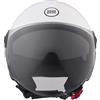 BHR Casco Demi-Jet 840 DUAL SHIELD - Casco Scooter Doppia Visiera Omologato ECE 22.06 con Visierino Interno Parasole e Sgancio Micrometrico - Bianco XS