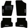 QUEMAR Tappetini Auto per Polo V 2009-2017, Bordo Perla, 4 Ricami | 6R - 6C / Kit Tappeti Moquette e Gomma su Misura / Set 2 Anteriori + 2 Posteriori / Ricami e Colori Personalizzati