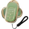 ATFIGII Cover per chiave elettronica compatibile con Honda HRV CRV LX per Civic Si Type R Sport Touring Hatchback 2022-2026 Custodia protettiva in TPU con cordino piccolo 3 pulsanti oro verde