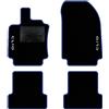 QUEMAR Tappetini Auto per Renault Clio IV, Bordo Blu, 2 Ricami | 2012-2019 / anche Grandtour / Kit Tappeti Moquette e Gomma su Misura / Set 2 Anteriori + 2 Post./ Ricami e Colori Personaliz.