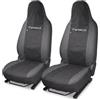 Auto Accessori Lupex Coprisedili Compatibili per Twingo 2007 al 2024 | Coppia anteriore II e III serie, Nero - Grigio Scuro, Made In Italy, Copri poggiatesta anteriori integrato, Policotone