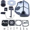 GUNQQIG Accessori Filtro aria con kit di revisione carburatore Guarnizione diaframma Collettore di aspirazione compatibile con motosega a gas Husqvarna 36 41 136 137 141 142