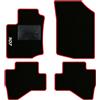 QUEMAR Tappetini Auto compatibili con Peugeot 107 2005-2014 / Kit Tappeti in Moquette e Gomma su Misura (Set 2 Anteriori + 2 Posteriori) / Ricami e Colori Personalizzati (1 Ricamo, Bordo Rosso)