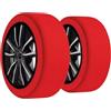RAEM RICAMBI AUTO Calze da Neve, omologate Italia EN 16662-1, 2 Calze Neve Auto, Montaggio rapido, Guanti Inclusi, Snow Socks Ultra Grip (M) 204x42 cm