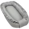 WIKLINOPOL IRENEUSZ ZYGMUNT WICKER WOOD WIKLINOPOL Babynest per neonati - Nido per bebè 85x45 cm in grigio con volant - Nido portatile con materasso - Nido lavabile in 100% cotone - Sicuro per casa e viaggi