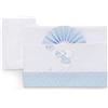 Italbaby 015.3010-0102 completo di lenzuoline ricamate per carrozzina bear azzurro