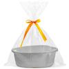 Hiseng Cesti Regalo Vuoto con Sacchetti Regalo e Nastro, Cestini Portaoggetti Intrecciato in Corda di Cotone con Manici, Cestini Regali per Natale, Matrimoni, Compleanni, Pasqua (grigio)