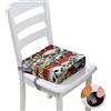 Surwin Rialzo da Sedia per Bambini, Teschio 3D Rialzo Sedia Bambini Cuscino Rialzo Cuscino per Sedia Regolabile Lavabile Smontabile con 2 Cinghie per Sedia da Pranzo (Rosa,32x32x8cm)