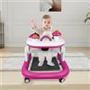 HUOLE Girello per Bambini, Passeggino Primi Passi con Altezza Regolabile, Babywalker con Vassoio Rimovibile Musicale Giocattolo, per Bambini 6+ Mesi, 70 * 56 * 42 cm - Rosso