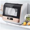 WolFum Piccole Lavastoviglie Portatili Mini Lavastoviglie Automatica da Tavolo Compatta, Adatta a Varie Cucine