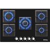 IsEasy Piano cottura a gas 5 fuochi, da Incasso 73cm*48cm, 10500W, Protezione Flame-Out, Gas Naturale/Propano/Butano