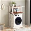 Nordivo Piano 3 Lavatrice Scaffale,Tamburo Lavastoviglie Ripiano Di Stoccaggio,Mobile Sopra Lavatrice,Colonna Lavatrice Asciugatrice,Per Bagno, Lavanderia(White/red,150cm/59.5in)