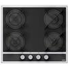 Franke - Piano cottura a gas FHMA 604 4G ML E in cristallo nero/look inox da 59cm