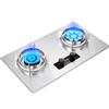 YINMAN Fornello A Gas 2 Fuochi, Fornello In Rame Fuso In Acciaio Inossidabile, Fornello Convertibile GN/GPL, Con Protezione Antincendio E Timer, For Casa E Camper, 5,2KW/7,0KW(LPG)