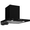 Klarstein Limelight Cappa da Cucina - Cappa Aspirante a Parete con 3 Velocità, Cappa a Muro, 600 m³/h, Schermo Digitale, Luce LED per Piano Cottura, 64 dB Larghezza 60 cm, Nero