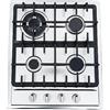 EurHomePlus Piano cottura a gas a 4 fiamme, da cucina, a gas naturale, propano, piano cottura a gas, in acciaio inox, piano cottura a gas (590 × 510 mm)
