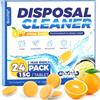 Qucship Potenti compresse detergenti e deodoranti XXL per lo smaltimento dei rifiuti - Confezione da 24 detergenti per lo smaltimento dei rifiuti al profumo di agrumi, per pulire lo scarico del