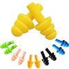 DAQIEPIN 6 paia di tappi per le orecchie in silicone riutilizzabili, tappi per le orecchie impermeabili per il nuoto, tappi per le orecchie per dormire, tappi per le orecchie per il lavoro, lo studio