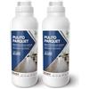 TOVER Pulito Parquet Detergente Nutriente Parquet - Pulisce e Ravviva Legno, Laminato, LVT e SPC - Formula Antistatica, Senza Aloni né Residui, Kit 2x1 Litro