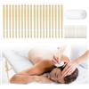 CarPlusStudio Candele per Orecchie in Cera d'Api Naturale - 50 Pezzi Kit Pulizia Cerume con 20 Candele 10 Dischi Protettivi e 20 Cotton Fioc - Per Adulti