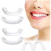 Frenzify Dentiera Protesi in Silicone Denti Provvisori Riutilizzabile Toni Naturali Denti Finti Professionali, Sbiancamento Denti per Faccette Dentali Estetiche Unisex, 2 Pairs