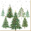 EASY LIFE 20 tovaglioli natalizi verdi, decorati con alberi di Natale come decorazione da tavolo, tovaglioli di carta con motivo, anche per decoupage e decoupage 33 x 33 cm