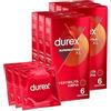 Durex Supersottile XL Preservativi Alta Sensibilità Lubrificati Condom Forma Easy-On Vestibilità Ampia - 6 Confezioni da 6 Preservativi