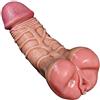 WARFVXIA Masturbatore 2 in 1 con vibratore e figa vaginale - Fallo anale in silicone estremamente morbido/pene con fica tascabile giocattolo sessuale portatile per uomini donne coppie gay lesbiche