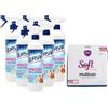 FEI FAN SET PULIZIA: 6x Quasar Detergente, IGIENIZZANTE CASA & ANIMALI, Senza Risciacquo, Ipoallergenico 580ml + Panno In Microfibra SOFT, Panno Multiuso (Colori Assortiti)