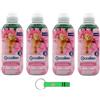 Beni Culinari 4 x Coccolino Ammorbidente Concentrato Sensazione Seta, ammorbidente concentrato per vestiti molto morbidi, 28 lavaggi, 645 ml + portachiavi Beni Culinari