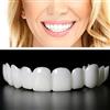 Wttfc 2 Paia Denti Cosmetici in Silicone Snap on Faccette Dentali, Denti Finti Da Applicare Da Soli Instant Protesi Dentale Inferiore E Superiore Dentiera Provvisoria Copri I Denti Imperfetti,Con Scatola