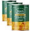 by Amazon Mezze Pesche In Succo Di Mela, 411g (Confezione da 3)