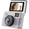YUGSHNKFC Fotocamera portachiavi con schermo ruotato a 180 gradi e luce riempimento luminosità per fotografie in condizioni scarsa illuminazione Piccola fotocamera leggera