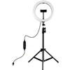 Polai APP LIFE Ring Light Luce per Selfie da 10 Pollici - Staffa Triangolare - Luce ad Anello LED da 3 modalità di illuminazione con 10 luminosità - Trucco, Fotografia, YouTube, TikTok, Video selfie