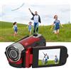 lvifloae Videocamera portatile D90 Fotocamera digitale 1080p 16 Megapixel Videoregistratore HD con zoom 16x con videocamera con schermo ruotabile da 2,4 pollici e luce di riempimento Porta (Red)