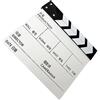 QUILSTM Mini ciak in legno resistente, lavagna, stampa eccellente, trasparente, facile da usare, per set fotografici, lungometraggi, film professionali, registi, ciak, Bianco cinese, 20x20cm
