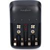 NEDIS Caricabatterie NiMH AA/AAA - 1.2/9 V DC - 0,5 A. A - Ricarica ad impulsi - Euro/Tipo C (CEE 7/16) - Tipo di energia della batteria: AA/AAA/E-Block - Nero